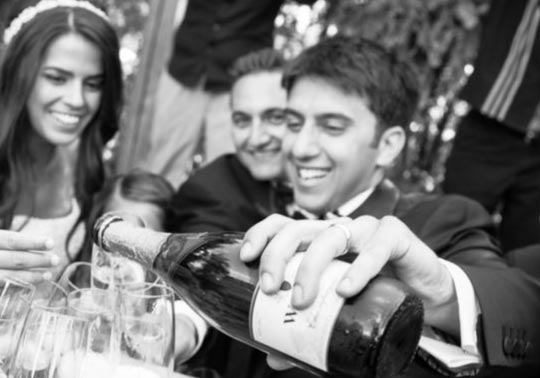 wedding toast at blue Event Center in Bethlehem, PA